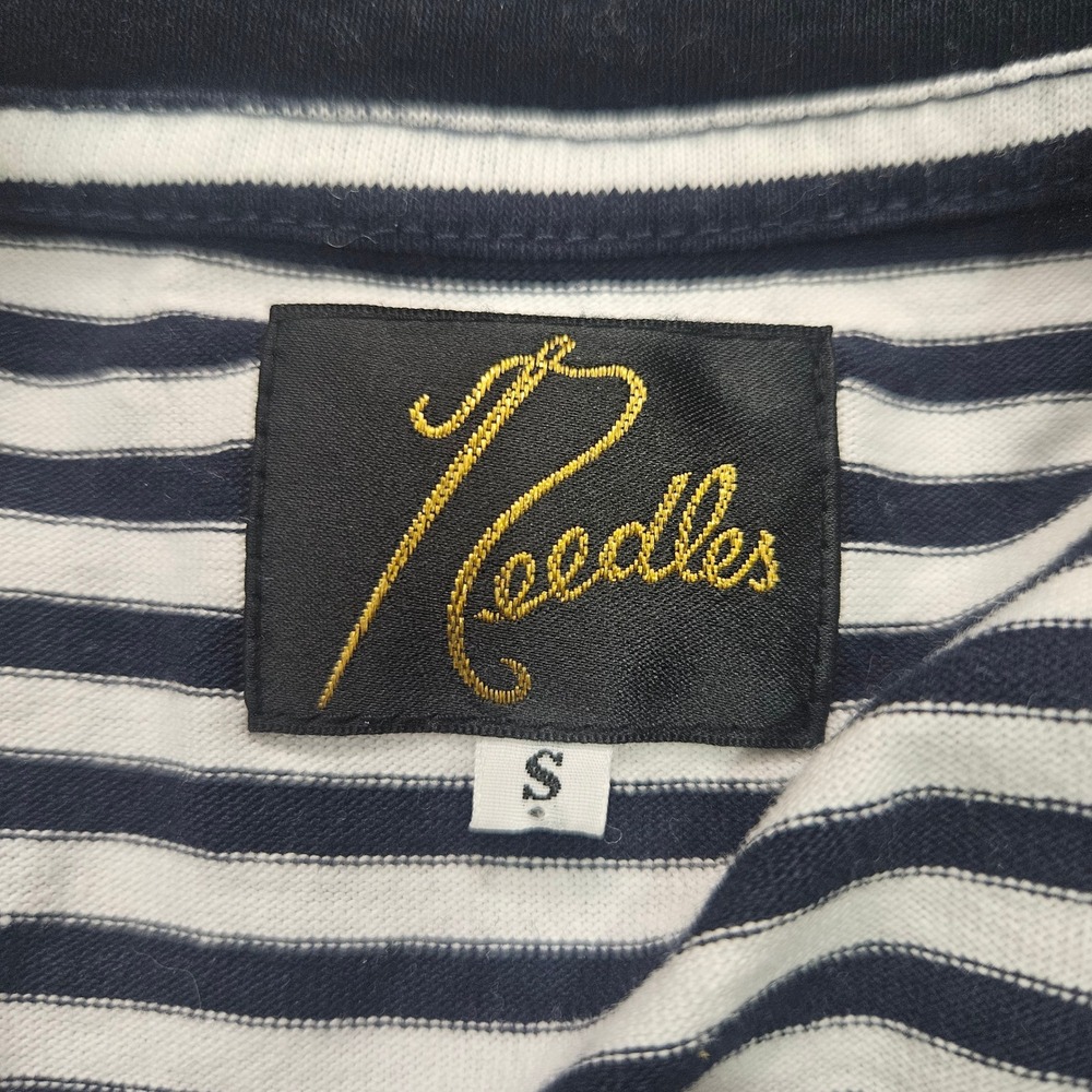 Needles Japan Striped T-Shirt Butterfly Logo EJ228 Mens Size S Black White - Picture 7 of 7
